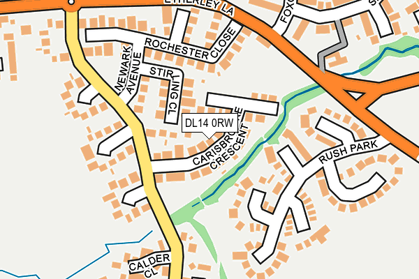 DL14 0RW map - OS OpenMap – Local (Ordnance Survey)