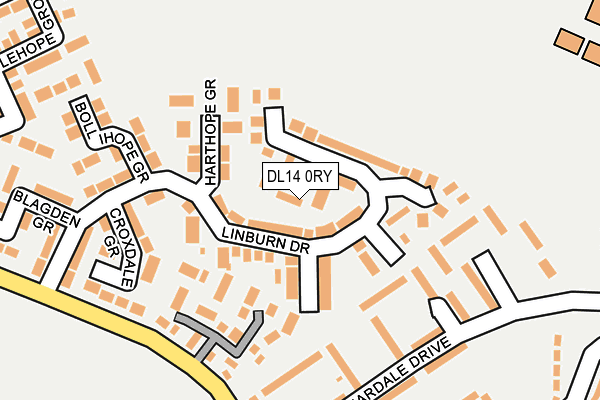 DL14 0RY map - OS OpenMap – Local (Ordnance Survey)