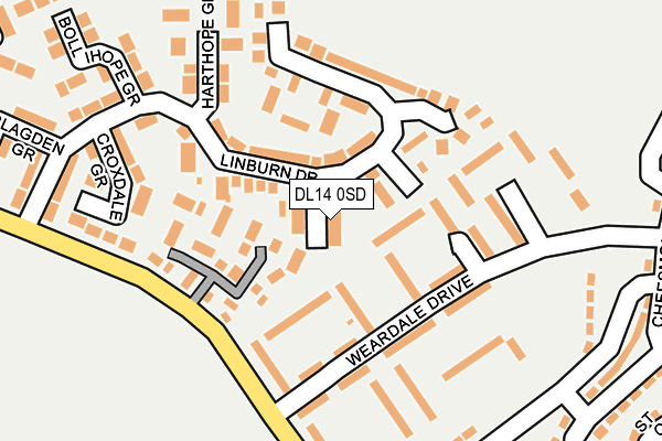 DL14 0SD map - OS OpenMap – Local (Ordnance Survey)