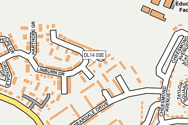 DL14 0SE map - OS OpenMap – Local (Ordnance Survey)