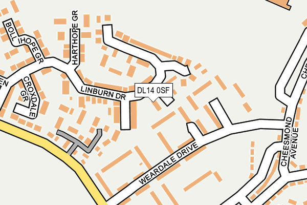DL14 0SF map - OS OpenMap – Local (Ordnance Survey)