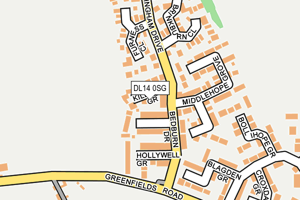 DL14 0SG map - OS OpenMap – Local (Ordnance Survey)