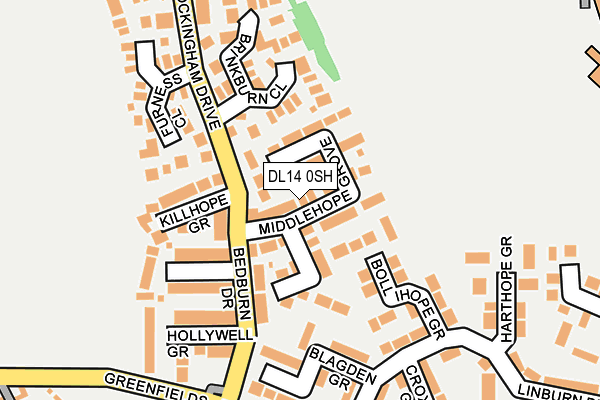 DL14 0SH map - OS OpenMap – Local (Ordnance Survey)