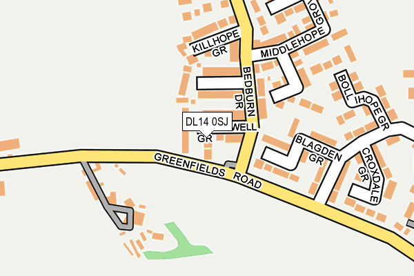 DL14 0SJ map - OS OpenMap – Local (Ordnance Survey)
