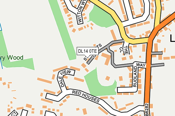 DL14 0TE map - OS OpenMap – Local (Ordnance Survey)