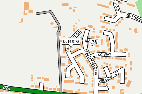 DL14 0TG map - OS OpenMap – Local (Ordnance Survey)