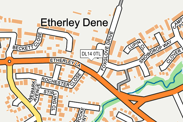 DL14 0TL map - OS OpenMap – Local (Ordnance Survey)