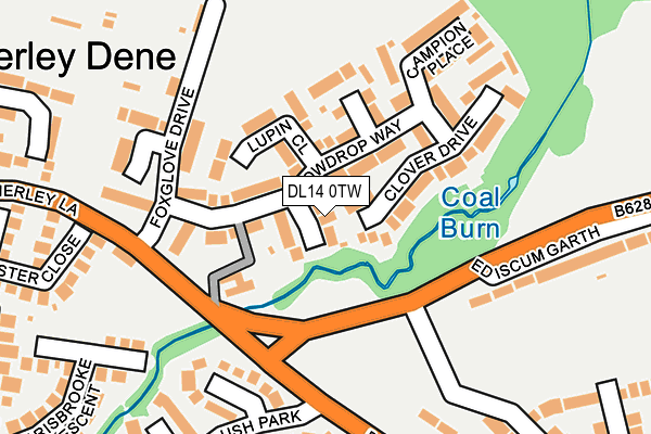 DL14 0TW map - OS OpenMap – Local (Ordnance Survey)