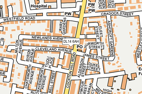 DL14 6AH map - OS OpenMap – Local (Ordnance Survey)