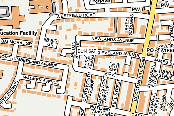 DL14 6AP map - OS OpenMap – Local (Ordnance Survey)