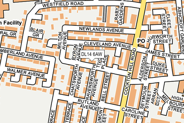 DL14 6AW map - OS OpenMap – Local (Ordnance Survey)