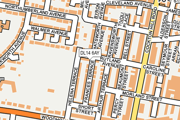 DL14 6AY map - OS OpenMap – Local (Ordnance Survey)