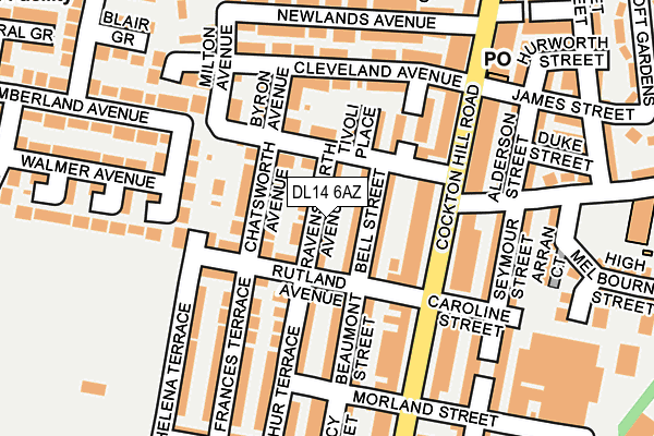 DL14 6AZ map - OS OpenMap – Local (Ordnance Survey)