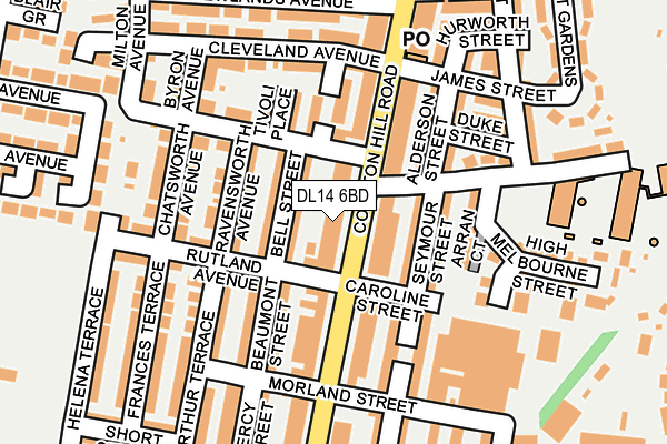 DL14 6BD map - OS OpenMap – Local (Ordnance Survey)