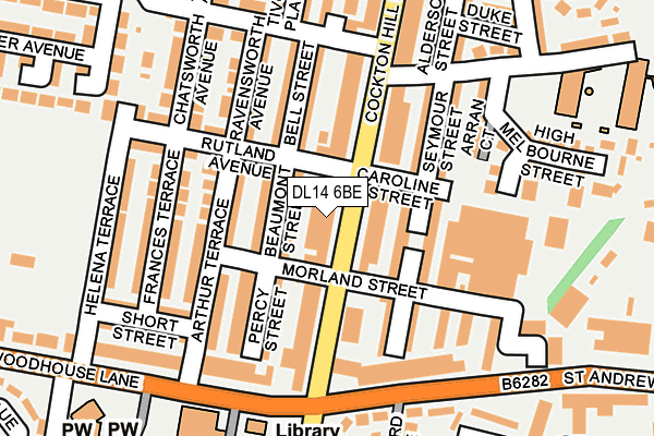DL14 6BE map - OS OpenMap – Local (Ordnance Survey)