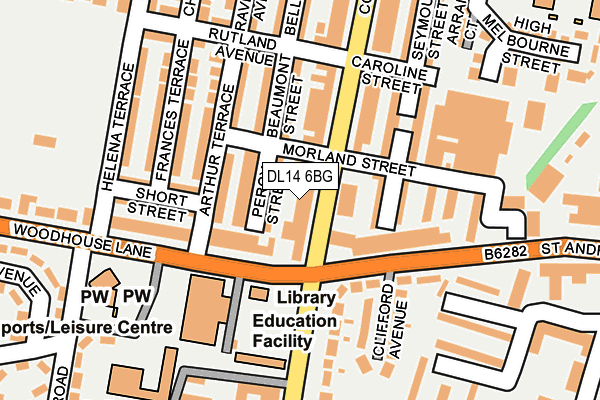 DL14 6BG map - OS OpenMap – Local (Ordnance Survey)