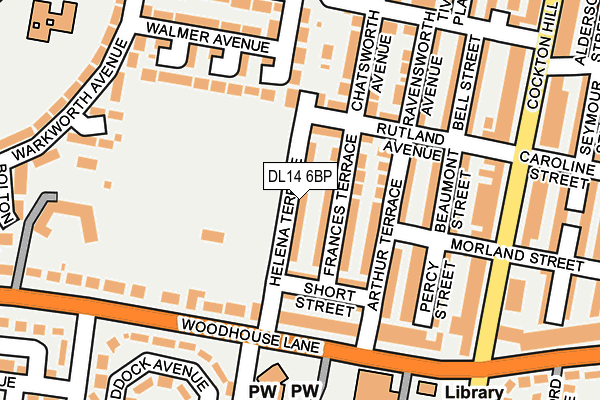 DL14 6BP map - OS OpenMap – Local (Ordnance Survey)