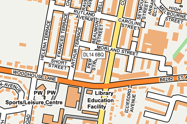 DL14 6BQ map - OS OpenMap – Local (Ordnance Survey)