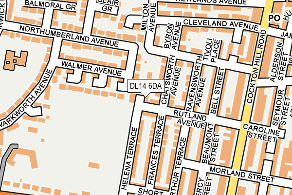 DL14 6DA map - OS OpenMap – Local (Ordnance Survey)