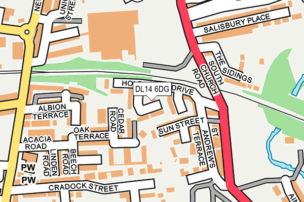 DL14 6DG map - OS OpenMap – Local (Ordnance Survey)