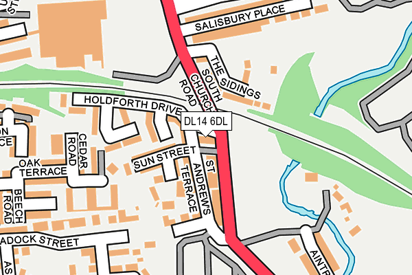 DL14 6DL map - OS OpenMap – Local (Ordnance Survey)
