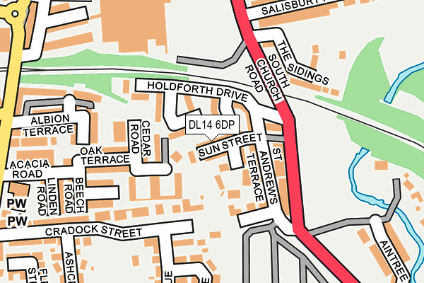 DL14 6DP map - OS OpenMap – Local (Ordnance Survey)
