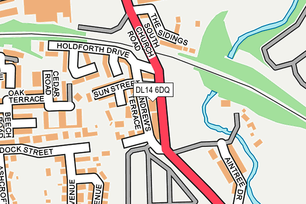 DL14 6DQ map - OS OpenMap – Local (Ordnance Survey)