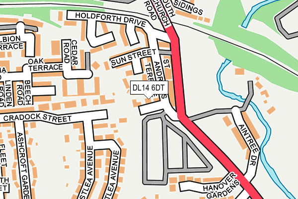 DL14 6DT map - OS OpenMap – Local (Ordnance Survey)