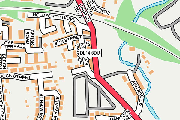DL14 6DU map - OS OpenMap – Local (Ordnance Survey)