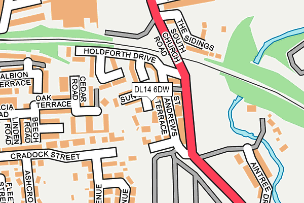 DL14 6DW map - OS OpenMap – Local (Ordnance Survey)