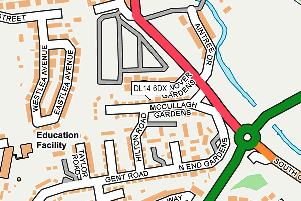 DL14 6DX map - OS OpenMap – Local (Ordnance Survey)