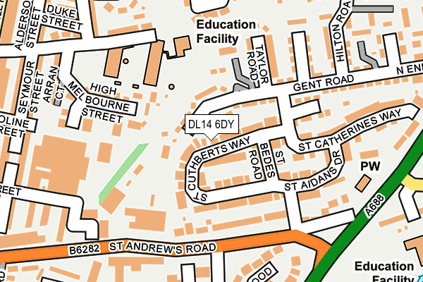 DL14 6DY map - OS OpenMap – Local (Ordnance Survey)