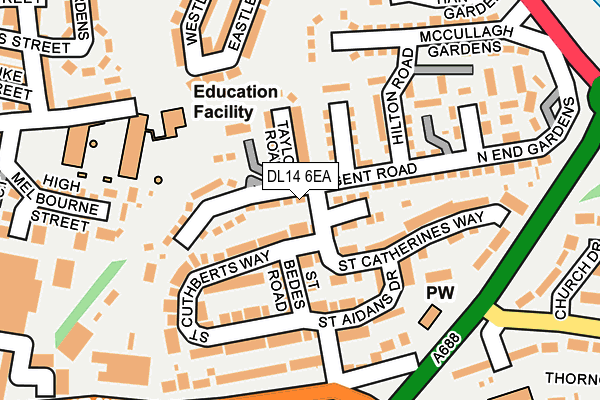 DL14 6EA map - OS OpenMap – Local (Ordnance Survey)