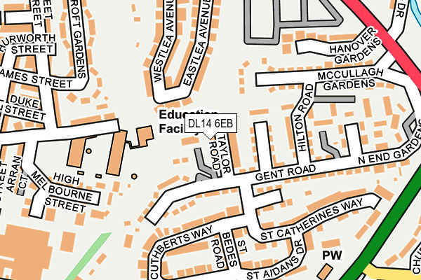 DL14 6EB map - OS OpenMap – Local (Ordnance Survey)