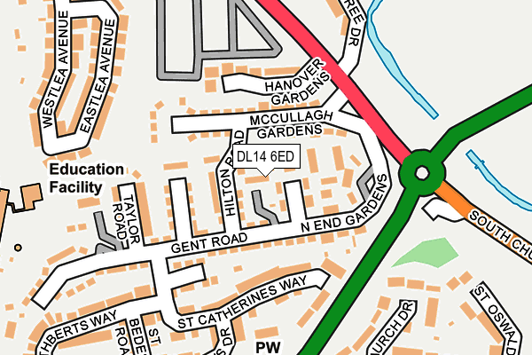 DL14 6ED map - OS OpenMap – Local (Ordnance Survey)