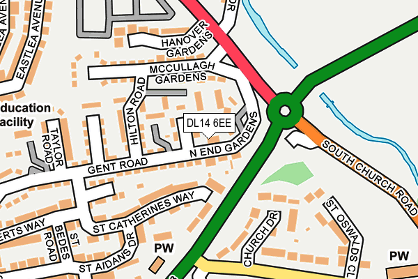 DL14 6EE map - OS OpenMap – Local (Ordnance Survey)