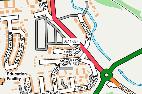 DL14 6EF map - OS OpenMap – Local (Ordnance Survey)