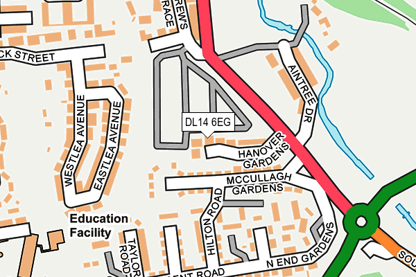 DL14 6EG map - OS OpenMap – Local (Ordnance Survey)