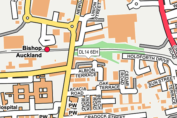 DL14 6EH map - OS OpenMap – Local (Ordnance Survey)