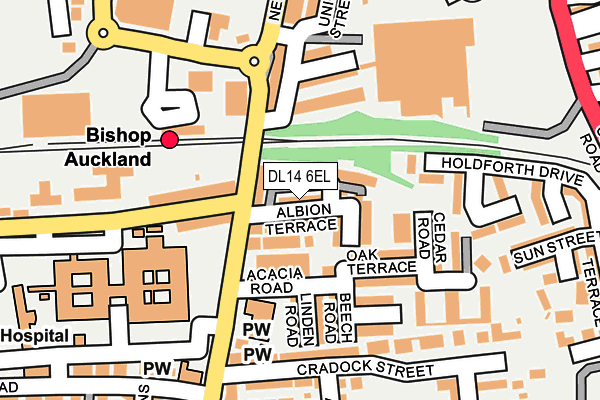 DL14 6EL map - OS OpenMap – Local (Ordnance Survey)