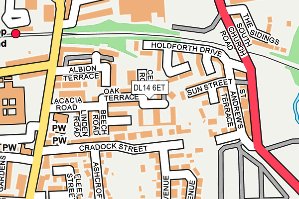 DL14 6ET map - OS OpenMap – Local (Ordnance Survey)