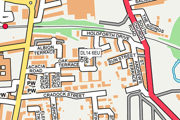 DL14 6EU map - OS OpenMap – Local (Ordnance Survey)