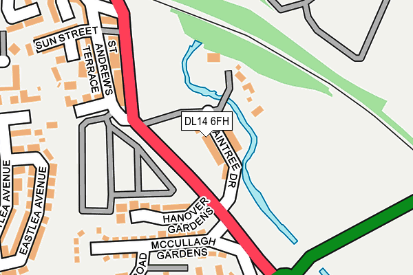 DL14 6FH map - OS OpenMap – Local (Ordnance Survey)