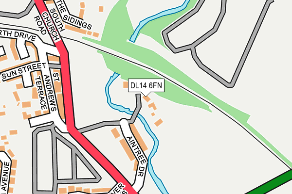 DL14 6FN map - OS OpenMap – Local (Ordnance Survey)
