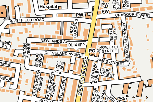 DL14 6FP map - OS OpenMap – Local (Ordnance Survey)