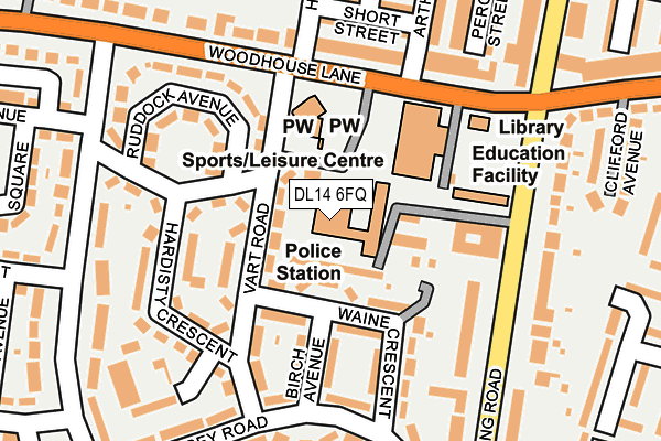 DL14 6FQ map - OS OpenMap – Local (Ordnance Survey)