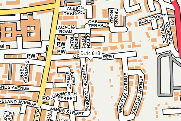 DL14 6HB map - OS OpenMap – Local (Ordnance Survey)