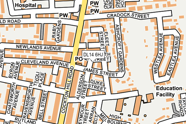 DL14 6HJ map - OS OpenMap – Local (Ordnance Survey)