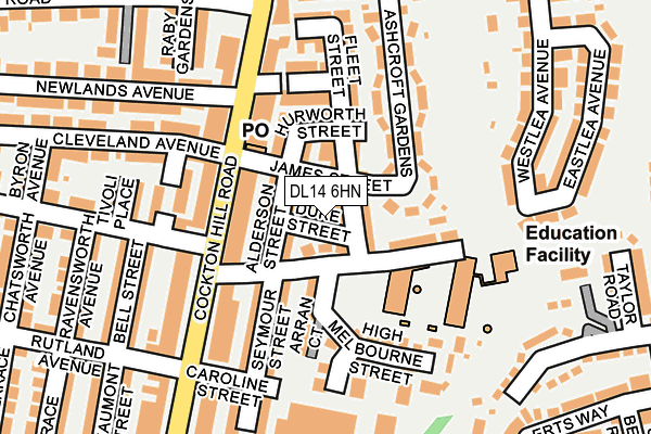 DL14 6HN map - OS OpenMap – Local (Ordnance Survey)