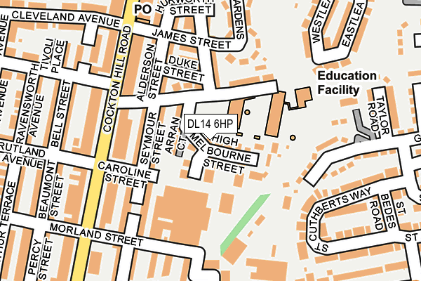 DL14 6HP map - OS OpenMap – Local (Ordnance Survey)